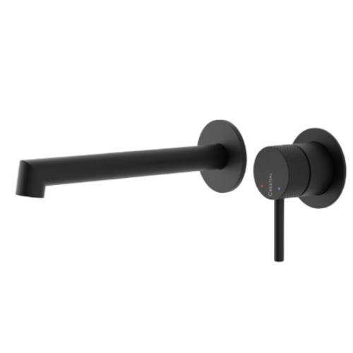 Diamant Single Lever Wall Mounted Basin Mixer Black Finish