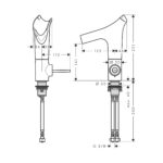 AXOR STARCK V SINGLE LEVER BASIN MIXER 140 W/ GLASS SPOUT 12112000 - Image 2