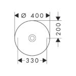 AXOR SUITE BASIN WASH BOWL 400 W/O TAP HOLE AND OVERFLOW 42001310 - Image 2