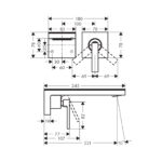 AXOR MYEDITION SINGLE LEVER WALL-MOUNTED BASIN MIXER SPOUT 220 MM W/O PLATE 13623180 & PLATE - Image 2