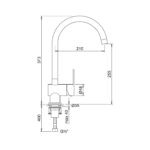 CRESTIAL VISION A SINK MIX SPOUT 210MM C33768 - Image 2