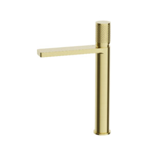 CRESTIAL LINEA EXTENDED HEIGHT BASIN MIXER (SMOOTH BODY) W/O POP UP WASTE,, BRUSHED CHAMPAGNE FINISH