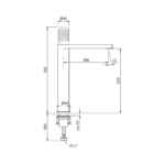 CRESTIAL LINEA EXTENDED HEIGHT BASIN MIXER (SMOOTH BODY) W/O POP UP WASTE,, BRUSHED CHAMPAGNE FINISH - Image 2