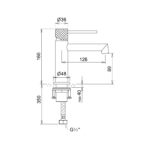 CRESTIAL DIAMANT SINGLE LEVER BASIN MIXER BRUSHED W/O POP UP WASTE,NICKEL FINISH - Image 2