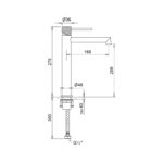 CRESTIAL SINGLE LEVER EXTENDED HEIGHT BASIN MIXER W/O WASTE BRUSHED CHAMPAGNE - Image 2
