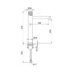 CRESTIAL SINGLE LEVER EXTENDED HEIGHT BASIN MIXER W/O WASTE BRUSHED NICKEL FINISH - Image 2