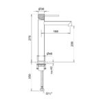 CRESTIAL DIAMANT TALL BASIN MIXER W/O WASTE BLACK FINISH - Image 2