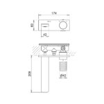 CRESTIAL LINEA SINGLE LEVER MOUNTED BASIN MIXER, BRUSHED CHAMPAGNE FINISH - Image 2