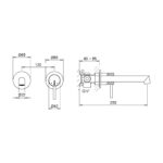 CRESTIAL DIAMANT SINGLE LEVER WALL MOUNTED BASIN MIXER BRUSHED CHAMPAGNE FINISH - Image 2