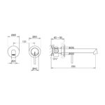 CRESTIAL DIAMANT SINGLE LEVER WALL MOUNTED BASIN MIXER BRUSHED NICKEL FINISH - Image 2