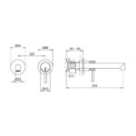 CRESTIAL DIAMANT SINGLE LEVER WALL MOUNTED BASIN MIXER BLACK FINISH - Image 2