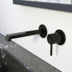 CRESTIAL DIAMANT SINGLE LEVER WALL MOUNTED BASIN MIXER BLACK FINISH - Image 3