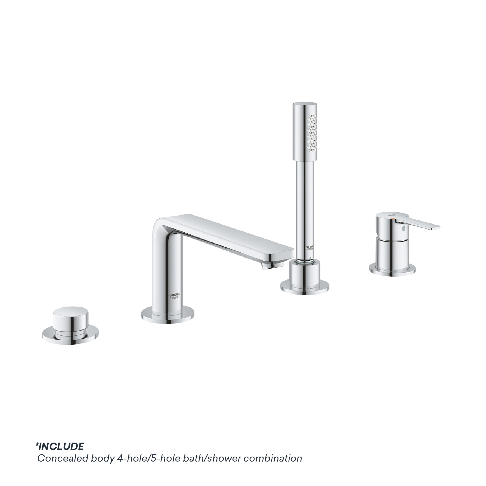 E-Com WEB - GROHE 11_19577001 + 29037000-01 GROHE LINEARE 4HOLE S-LEVER BATH COMBINATION WITH CONCEALED BODY 19577001 - Image 1