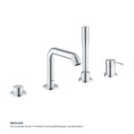 GROHE ESSENCE 4-HOLE S-LEVER BATH COMBINATION WITH CONCEALED BODY 19578001