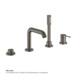 GROHE ESSENCE 4-HOLE S-LEVER BATH COMBINATION, BRUSHED HARD GRAPHITE WITH CONCEALED BODY 19578AL1