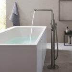 GROHE LINEARE S-LEVER BATH MIXER FLOORMOUNTED, BRUSHED HARD GRAPHITE WITH CONCEALED BODY 23792AL1 - Image 2