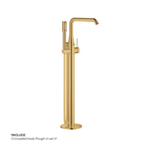 GROHE ESSENCE S-LEVER BATH MIXER FLOORMOUNTED, COOL SUNRISE WITH CONCEALED BODY 23491GL1