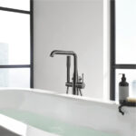 GROHE ESSENCE S-LEVER BATH MIXER FLOORMOUNTED, BRUSHED HARD GRAPHITE WITH CONCEALED BODY 23491AL1 - Image 2