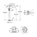 GROHE ESSENCE S-LEVER BATH MIXER FLOORMOUNTED, BRUSHED HARD GRAPHITE WITH CONCEALED BODY 23491AL1 - Image 3