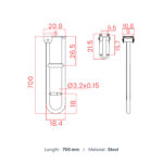 GOMAN FOLDING SUPPORTING BAR WITH LONG PLATE CLASSIC RILSAN N-ZB71 - Image 3