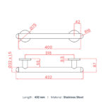 GOMAN SAFETY HANDLE RAFFAELLO INOX RAF-XM43/94 - Image 3