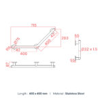 GOMAN 45 DEGREE SAFETY HANDLE RAFFAELLO INOX RAF-XMA4/94 - Image 2
