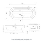 KNIEF BUILT-IN TUB 180X80CM + BATH TRAP INCLUDE OVERFLOW 1M - Image 3