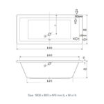 KNIEF BUILT-IN TUB 1800X800X450 MM + BATH TRAP INCLUDE OVERFLOW 1M - Image 3