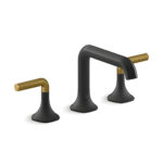 KOHLER OCCASION WIDESPREAD LAVATORY FAUCET L SHAPE SPOUT WITH LEVER HANDLE K-EX27101T-4-BMB