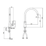 KOHLER KUMIN TUBE SPOUT KITCHEN FAUCET K-99480T-4-CP - Image 3