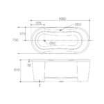 KOHLER SAPPHIRE OVAL FREESTANDING ACRYLIC BATHTUB. SKU: K-18262T-0 - Image 3