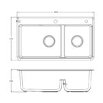 KOHLER CAIRN UNDERMOUNT DOUBLE BOWL KITCHEN SINK K-27815T-2HD-UM1 - Image 3