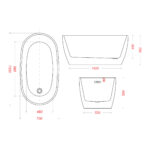 SANITAR OVAL FREESTANDING BATHTUB. SKU: ART-8203 - Image 3