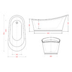 SANITAR CURVY FREESTANDING BATHTUB. SKU: ART-8204 - Image 3