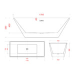 SANITAR EDGY FREESTANDING BATHTUB. SKU: ART-8110 - Image 3