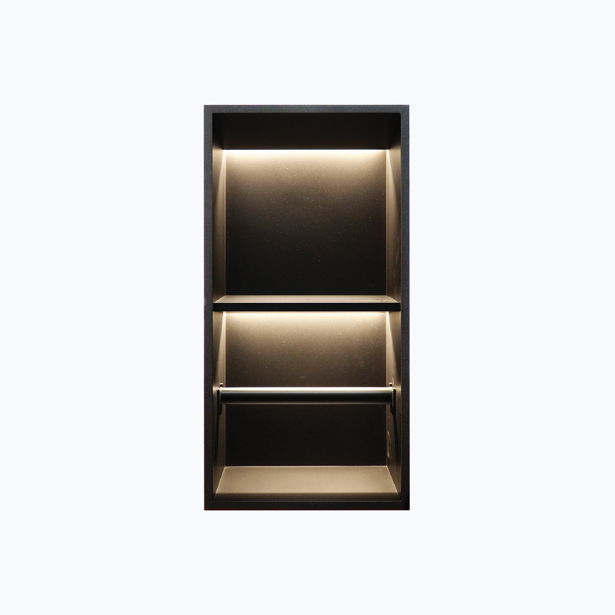 E-Com-WEB-SternKonzept-12_YX-T400-MB-01.jpg STERN KONZEPT STAINLESS STEEL TISSUE RACK 40X20X12,50 MATTE BLACK W/ LED YX-T400 MB - Image 1