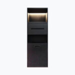 STERN KONZEPT STAINLESS STEE REFUSE BIN 86X32X14 NICHE MATTE BLACK W/ LED YX-T860 MB