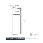 STERN KONZEPT STAINLESS STEEL TOILET BRUSH NICHE 66X20X14 TEA APRICOT YX-G660 TA - Image 3