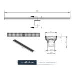 STERN KONZEPT GRILL FLOOR DRAIN SS. BRUSH 600X70 OD50 (BRUSH, CORE DIAMETER 5CM) YX-600-G01 - Image 3
