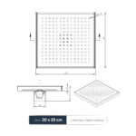STERN KONZEPT SCREEN FLOOR DRAIN SS BRUSH 20X20 OD50 (BRUSH, CORE DIAMETER 5CM) YX-200-T04 - Image 3