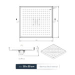 STERN KONZEPT SCREEN FLOOR DRAIN SS GOLD 20X20 OD50 (GOLD,CORE CORE DIAMETER 5CM) YX-200-Q04 - Image 3