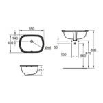 GROHE EUROSMART UNDER COUNTER BASIN OVAL 55, 101022SH00 - Image 2