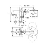 GROHE  EUPHORIA 260 SHOWER SYSTEM WITH BATH THERMOSTAT 26114002 - Image 2