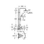 GROHE TEMPESTA COSMOPOLITAN 200 SHOWER SYSTEM WITH SINGLE LEVER BATH MIXER 26305002 - Image 2