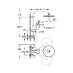 GROHE TEMPESTA COSMOPOLITAN 250 SHOWER SYSTEM WITH THERMOSTAT COOL SUNRISE 26670GL0 - Image 2