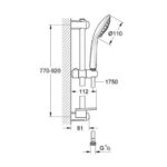 GROHE EUPHORIA 110 MASSAGE SHOWER RAIL SET 3SPRAYS 900MM, CHROME 27226001 - Image 2