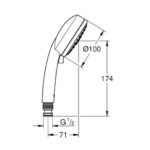GROHE TEMPESTA COSMOPOLITAN 100 HAND SHOWER 4 SPRAYS, COOL SUNRISE - Image 2