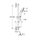 GROHE TEMPESTA 110 SHOWER RAIL SET 3 SPRAYS WITH TRAY 27600003 - Image 2
