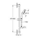 GROHE TEMPESTA 110 III SHOWER RAIL SET 600MM, CHROME 27794003 - Image 2