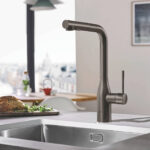 GROHE ESSENCE S-LEVER SINK HIGH SPOUT PULL OUT DUAL SPRAY, BRUSHED HARD GRAPHITE - Image 3